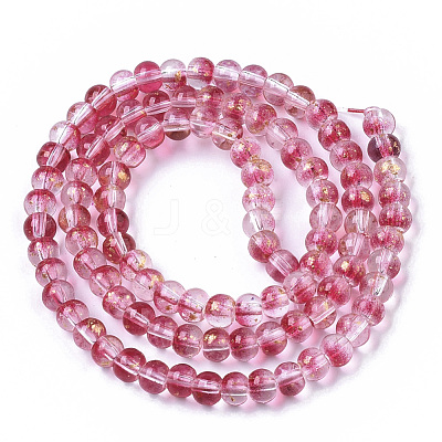 Transparent Spray Painted Glass Bead Strands GLAA-N035-03A-B04-1