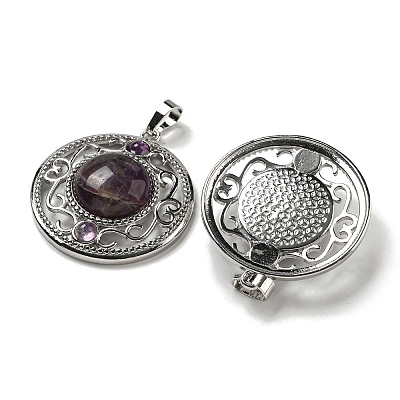 Natural Amethyst Pendants G-Q158-03F-1