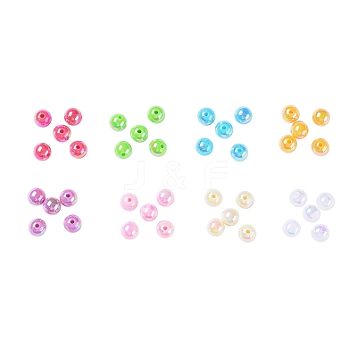8 Color Plating Eco-Friendly Poly Styrene Acrylic Beads SACR-X0015-06-8mm-1