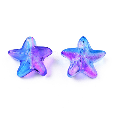 Transparent Spray Painted Glass Beads GLAA-N035-027-G01-1