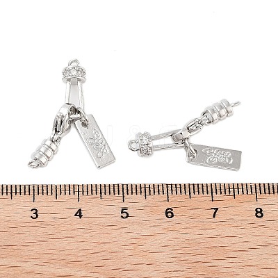 Brass Micro Pave Clear Cubic Zirconia Lobster Claw Clasps KK-Z059-14P-1