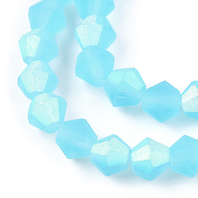 Imitate Austrian Crystal Bicone Frosted Glass Beads Strands EGLA-A039-T2mm-MB20-1