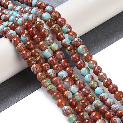 Baking Paint Glass Bead Strands GLAA-H031-01A-04-1