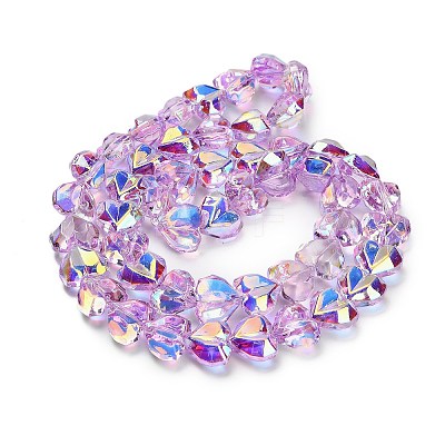 Electroplate Transparent Glass Beads Strands EGLA-B012-AB06-1
