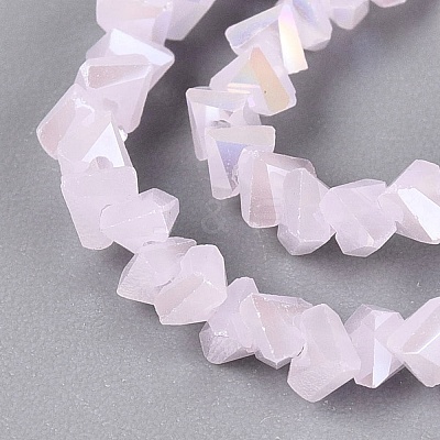 Electroplate Imitation Jade Glass Beads Strands EGLA-Q139-01A-B03-1