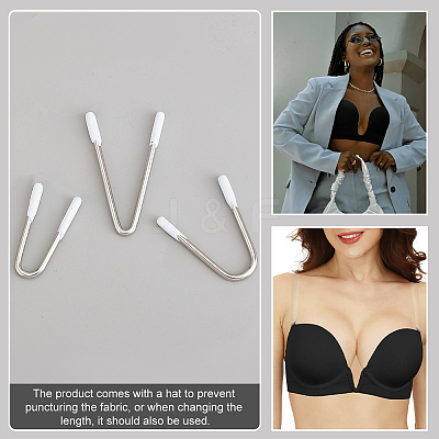 30Pcs 3 Style V Shape 204 Stainless Steel & Nylon Bra Underwire STAS-PH0005-40-1