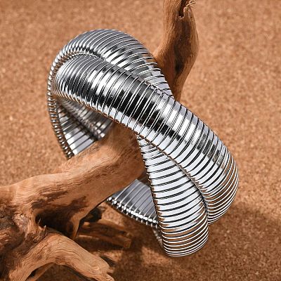 304 Stainless Steel Stretch Bracelets BJEW-A031-01C-P-1