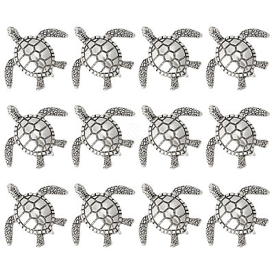 12Pcs Turtle Alloy Lapel Pinks for Backpack Clothes JEWB-CA0001-88AS-1