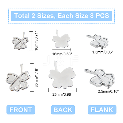 304 Stainless Steel Cabochon Settings STAS-UN0018-57P-1