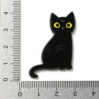 Halloween Black Cat Acrylic Pendants MACR-U005-01A-1