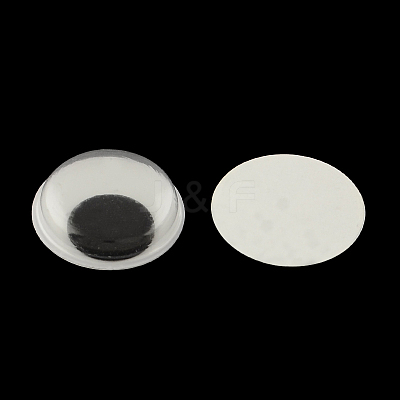 Black & White Plastic Wiggle Googly Eyes Buttons DIY Scrapbooking Crafts Toy Accessories with Label Paster on Back KY-S002B-15mm-1