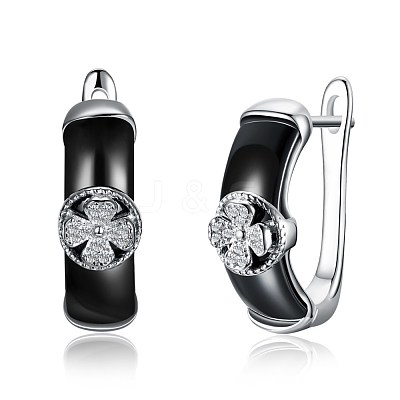 Trendy Sterling Silver Hoop Earrings EJEW-BB30032-1