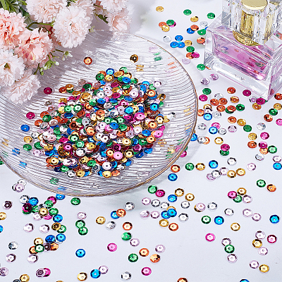 140G 7 Colors Plastic Paillette Beads PVC-SC0001-13-1