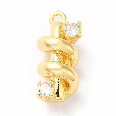 Brass Micro Pave Cubic Zirconia Pendants ZIRC-P113-01G-1
