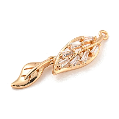 Brass Micro Pave Clear Cubic Zirconia Pendants KK-Z072-01KCG-03-1
