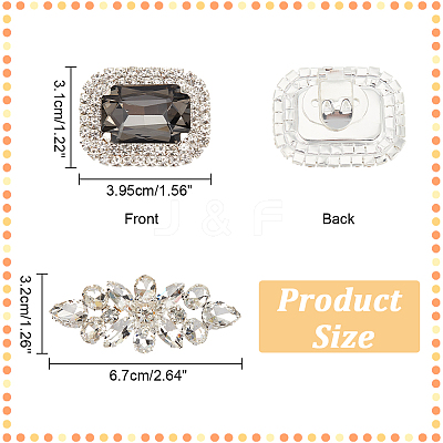 4Pcs 2 Style Alloy Shoe Buckle Clips FIND-NB0003-81-1