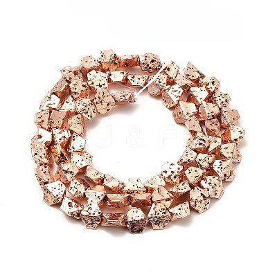 Electroplated Natural Lava Rock Beads Strands G-G984-13RG-1