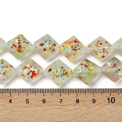 Frosted Handmade Lampwork Beads Strands LAMP-A010-01C-1