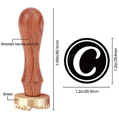 1Pc Golden Tone Brass Stamp Head DIY-CP0007-81C-1