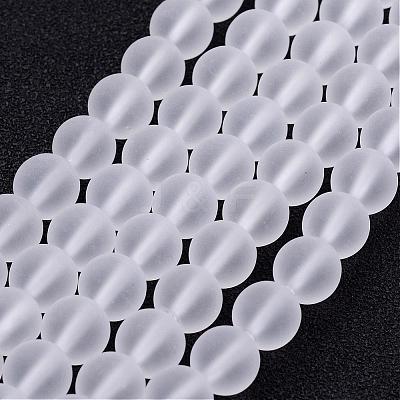 Frosted Glass Bead Strands X-GLAA-G016-6mm-01-1
