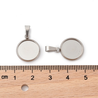 304 Stainless Steel Pendant Cabochon Settings STAS-I328-01D-P-1
