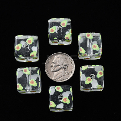 Transparent Printed Acrylic Beads MACR-S374-08A-05-1