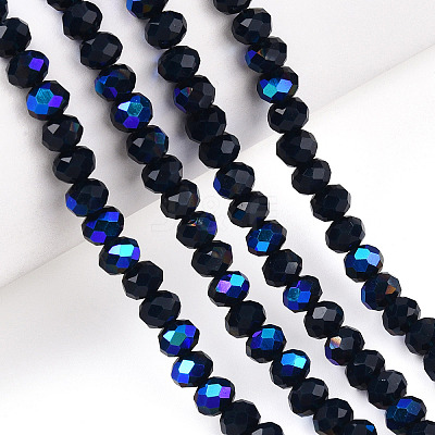 Electroplate Opaque Solid Color Glass Beads Strands LS-EGLA-A034-P6mm-L22-1