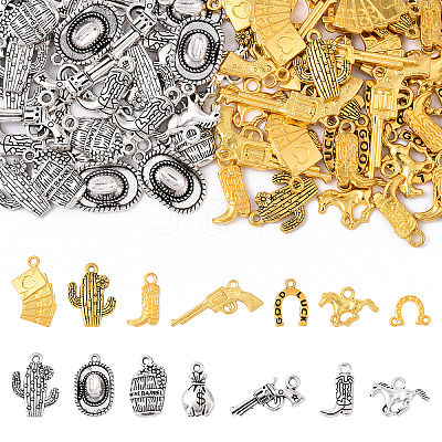 35Pcs 7 Styles Alloy Pendants FIND-YW0009-51-1