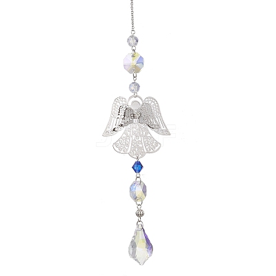 Glass Teardrop Hanging Suncatchers HJEW-JM04755-02-1