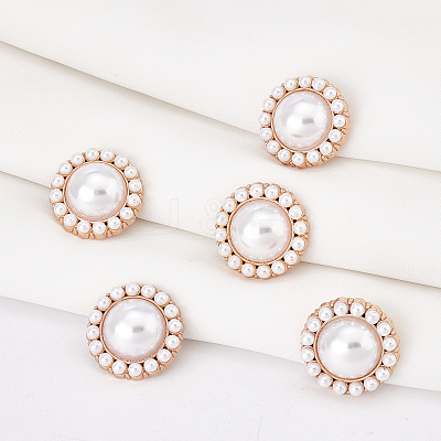 Plastic Imitation Pearl Shank Buttons FIND-NB0003-71KCG-1