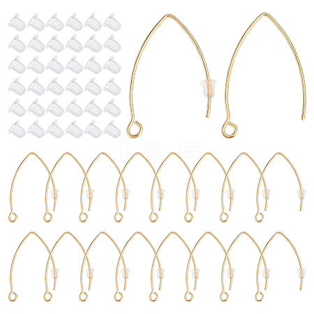 50Pcs 304 Stainless Steel Earring Hooks STAS-ME0001-51G-1