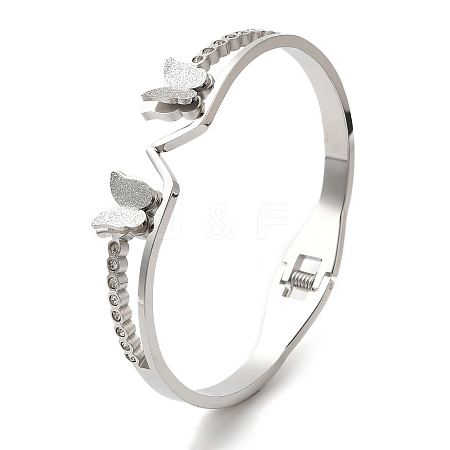 Buttetrfly 304 Stainless Steel Bangles BJEW-F474-05P-1