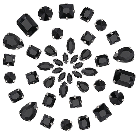 Gorgecraft 100Pcs 10 Style Horse Eye/Teardrop/Square Sew on Rhinestone RGLA-GF0001-15-1