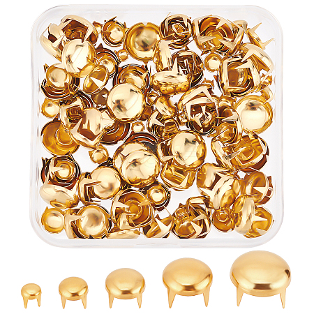 200Pcs 5 Style Brass Four-Claw Rivets KK-GF0001-07G-1