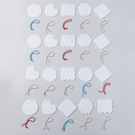 40Pcs 5 Style Acrylic Transparent Blank Pendants DIY-CJC0002-011-1