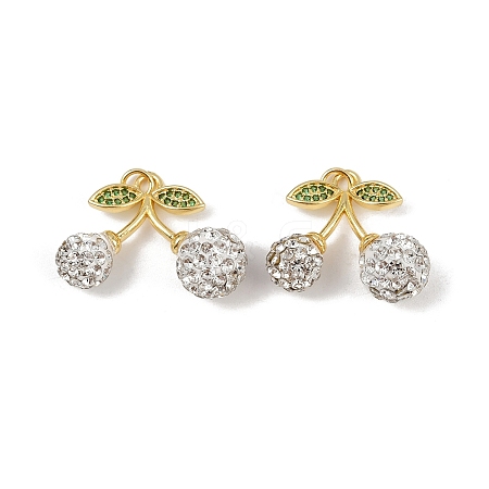 Brass Micro Pave Cubic Zirconia Pendants KK-H072-13G-02-1