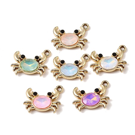 UV Plating Alloy Glass Pendants FIND-K032-15G-1