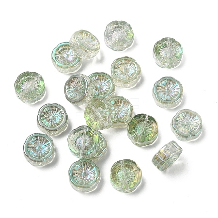 20Pcs Half Rainbow Plated Electroplate Glass Transparent Beads EGLA-YW0005-19A-1