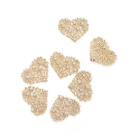 Brass Micro Pave Cubic Zirconia Pendants KK-F803-24G-1