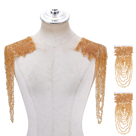 2Pcs Polyester Fringe Shoulder Applique DIY-ME0003-80C-1