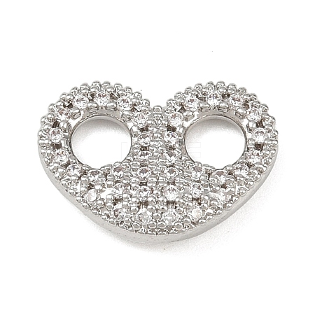 Brass Micro Pave Clear Cubic Zirconia Links Connector Charms LS-KK-K413-06P-1