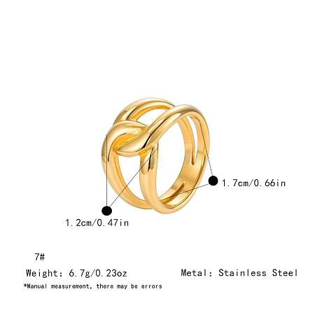 Irregular 304 Stainless Steel Finger Rings for Women SA8524-26-1