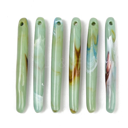 Opaque Acrylic Imitation Jade Big Pendants OACR-T033-13B-1
