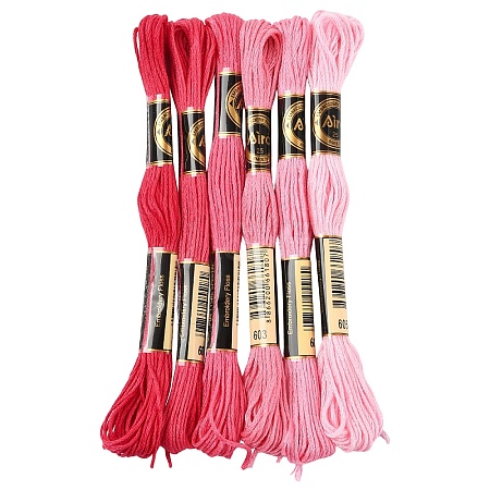 6Bundles 6 Colors Polyester Embroidery Floss OCOR-YW0001-24C-1