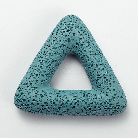 Synthetic Lava Rock Big Triangle Pendants G-O025-04B-1