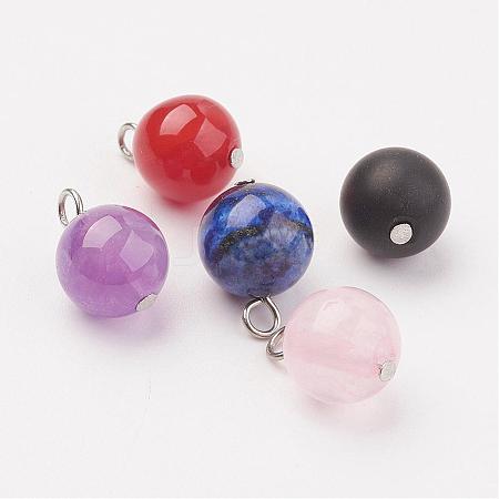 Natural Gemstone Pendants PALLOY-JF00310-1