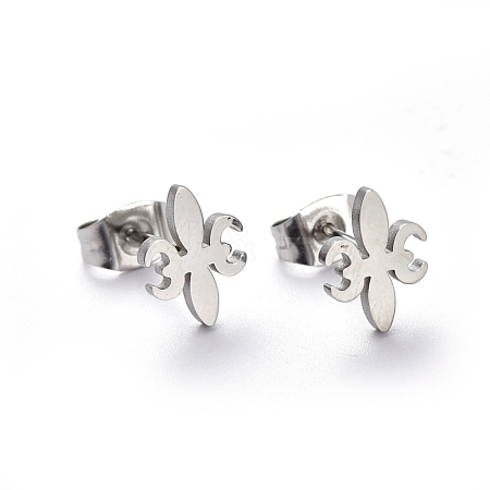 Tarnish Resistant 304 Stainless Steel Stud Earrings EJEW-H368-39P-1