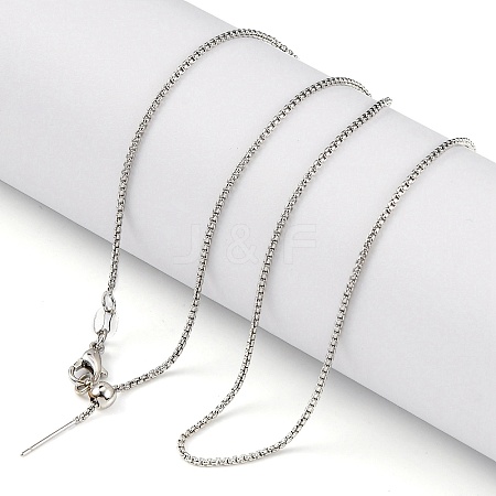 1.5mm Rack Plating Brass Box Chain Adjustable Slider Necklaces for Women Men MAK-L044-35P-1