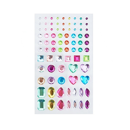 Transparent Acrylic Rhinestone Sticker DIY-WH0012-04A-1