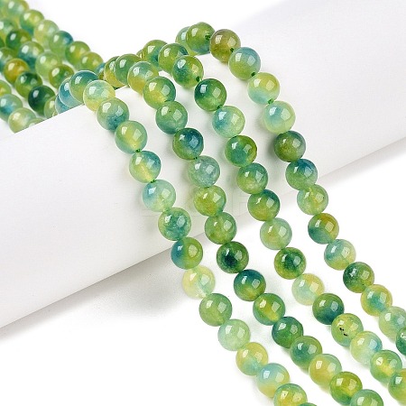 Dyed Natural White Jade Beads Strands G-T138-6mm-210-26-1